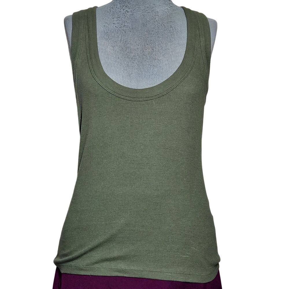 Women’s Olive Green Ribbed Tank Top Size M